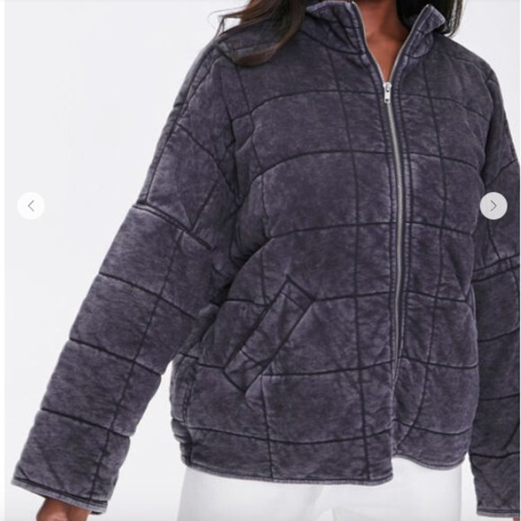 Forever 21 Jackets & Blazers - Forever 21 Quilted Zip-Up Jacket FP Dolman Dupe